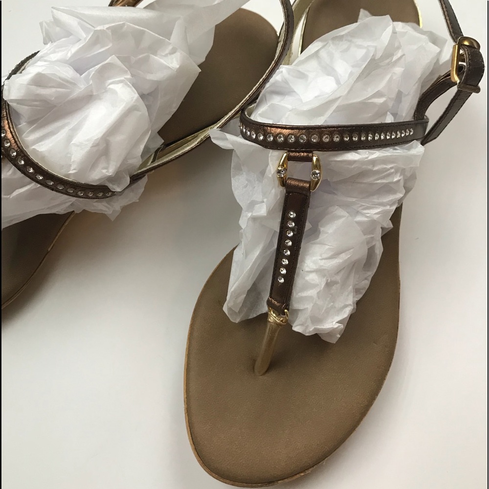 Onex women’s bronze jeweled sandal.